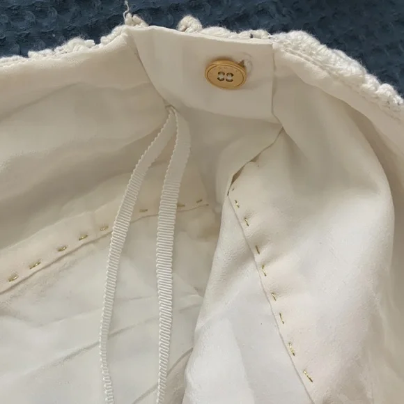 Leifsdottir Anthropologie Cream Lace Brocade Pencil Skirt - Picture 7 of 7